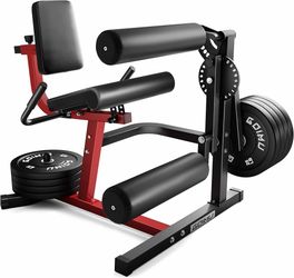New Leg Extension and Curl Machine, 4 in 1 Lower Body Workout Machine， Adjustable Leg Curl Machine with Plate Loaded, Leg Extension Machine with Exerc