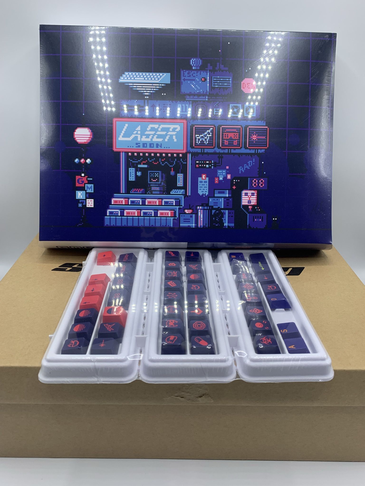 GMK Laser Synthwave M170 Keycap Set Cyberdeck + Turbo Novelties