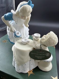 Dept. 56 Snowbabies Tea For Two Alice In Wonderland Figurines