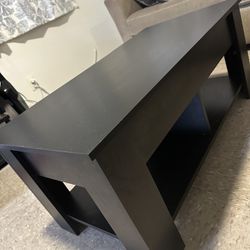 Black Lift-Top Coffee Table - Storage + Adjustable Top
