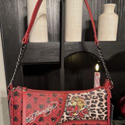 NWT Ed Hardy Red & Black Shoulder Bag