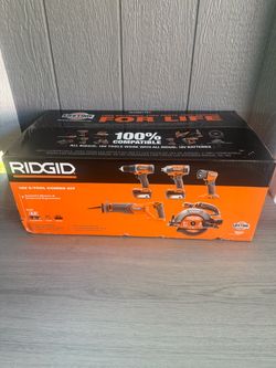 Rigid 18V Cordless 5-Tool Combo Kit with (2) 4.0 Ah Batteries, Charger, Tool Bag, and Accessories