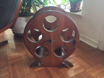 Antique Rustic Wooden Wine Rack