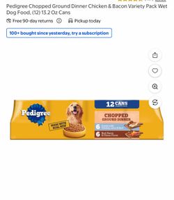 Pedigree Chopped Ground Dinner Chicken & Bacon Variety Pack Wet Dog Food, (12) 13.2 Oz Cans