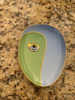 Unique Colorful Eye Trinket / Key Dish – Gold Detail