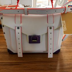 Michael Kors Manhattan Optic White Medium School Satchel Leather Bag~BNWT