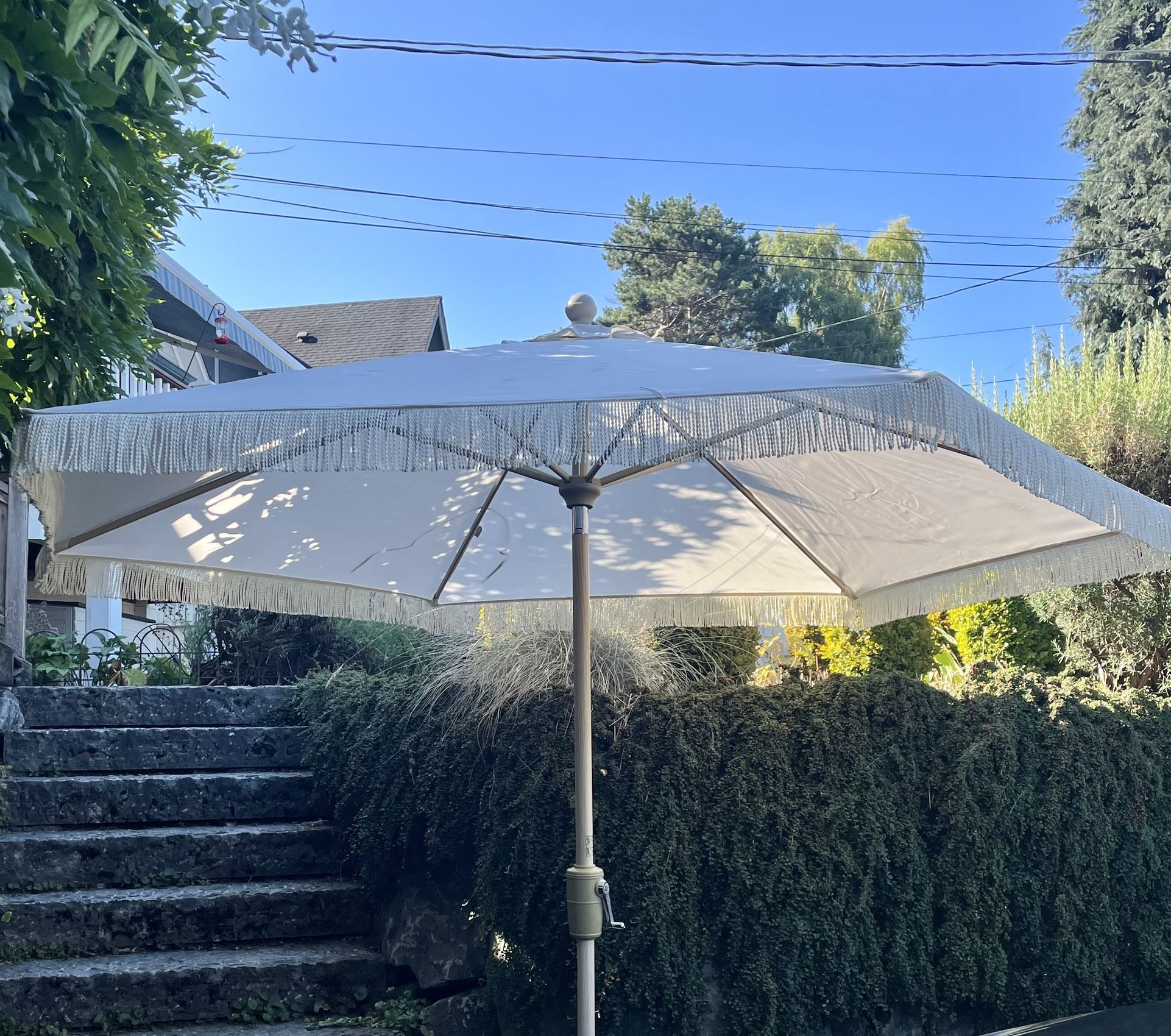 Fringe Canvas Patio Umbrella
