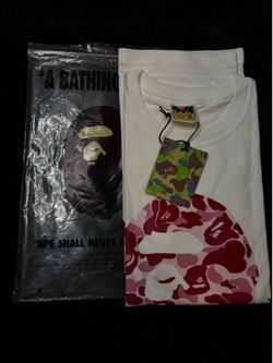 White pink came bape tee LARGE