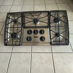 KitchenAid 36 Inch Stainless Steel Gas Cooktop