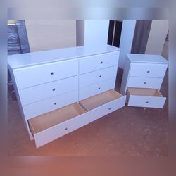 Eight drawers dresser and nightstand