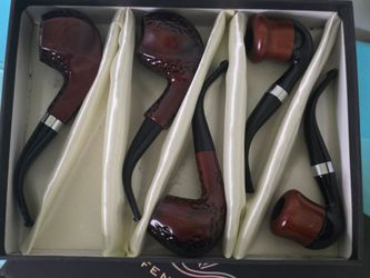 Set of 5 Wooden Tobacco Smoking Pipes