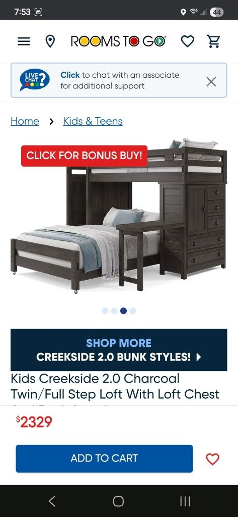 Loft Bed (Top Part And Desk Only)