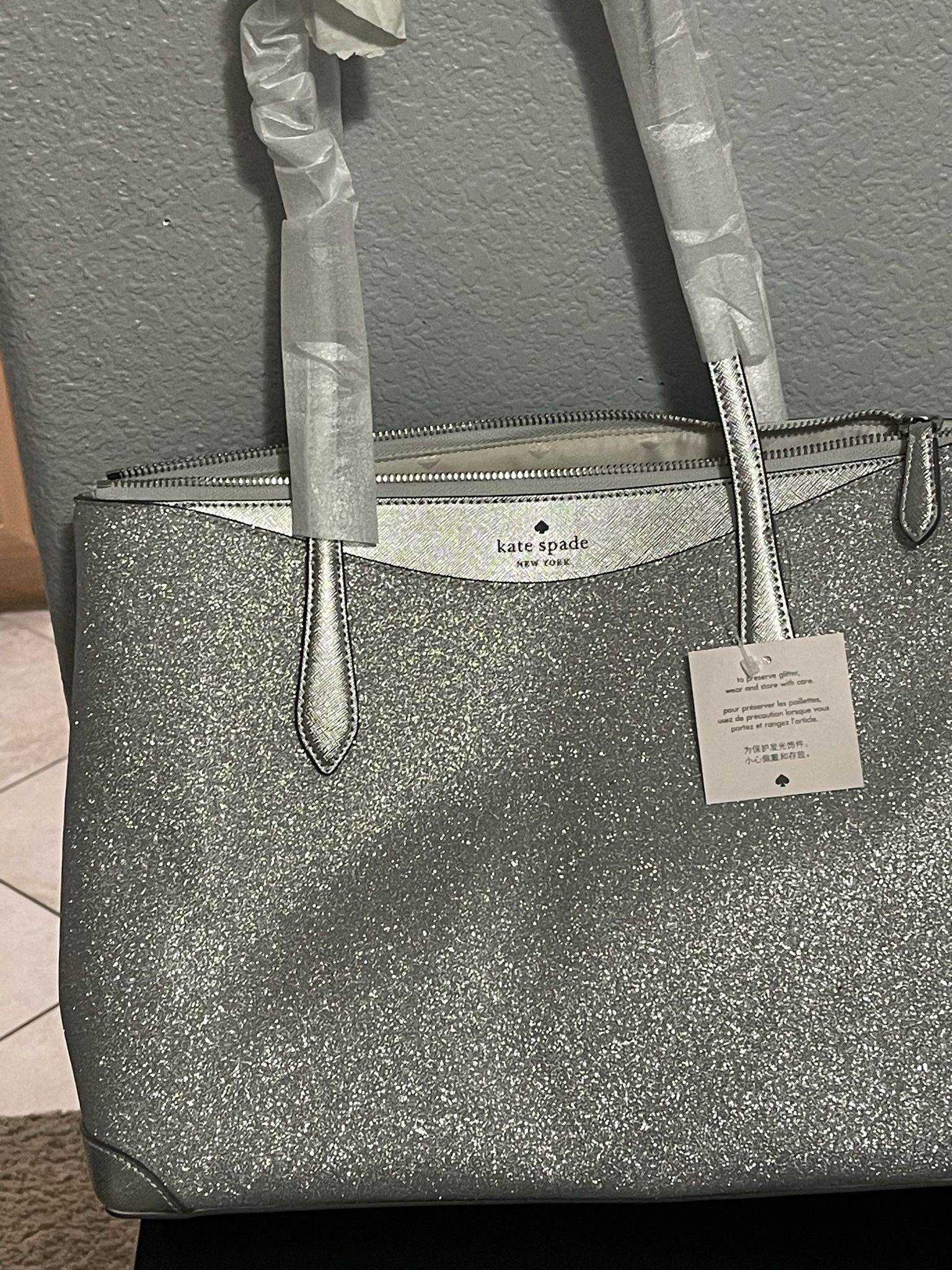 Silver Glitter Kate Spade Purse