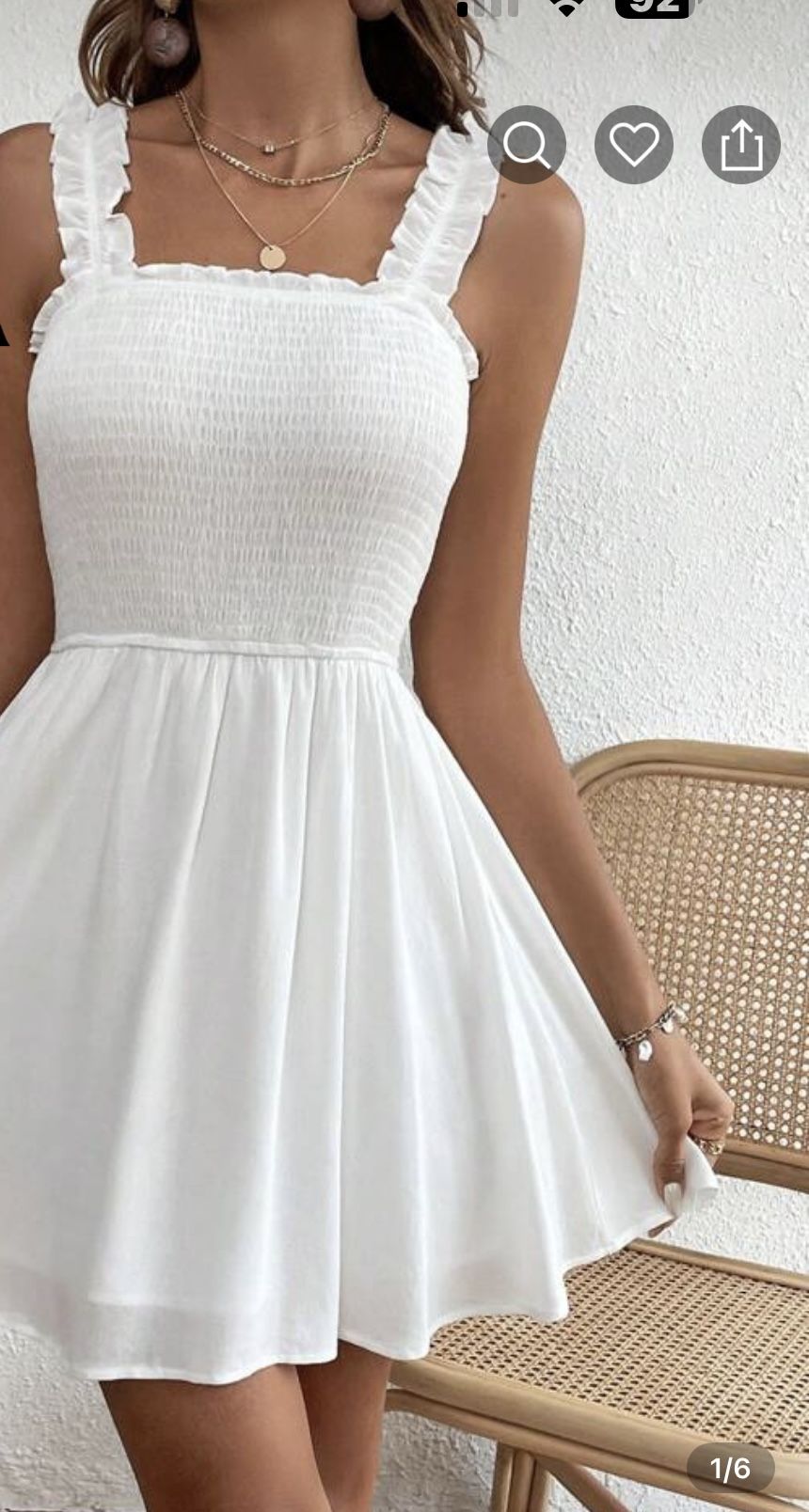 White Frill Trim Cami Dress
