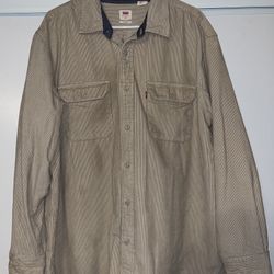 Levi's Men's Corduroy Tan Pockets Button Down Shirt 