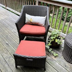 Outside wicker Cushion chairs & table