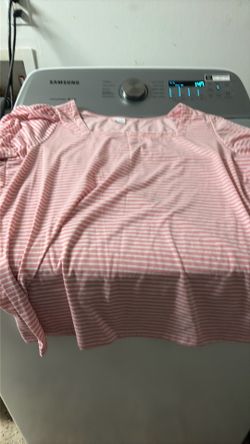 XXL pink& white striped shirt