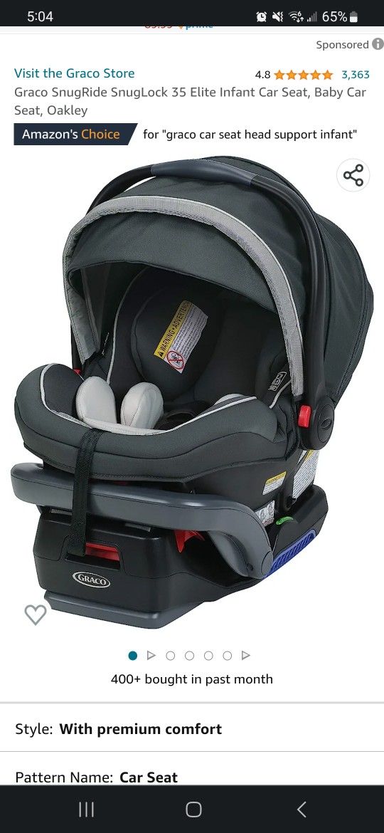 Graco Snugfit Snuglock Car Seat