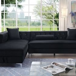 Velvet Sectional Sofa With Storage 