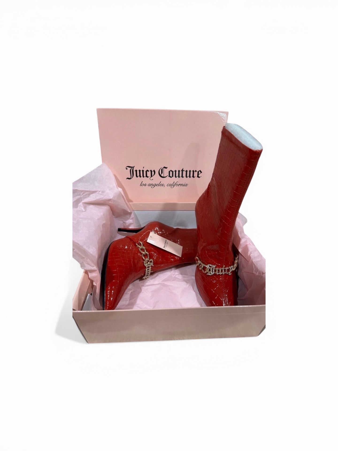NEW JUICY COUTURE “TOMMI” RED POINTY TOE BOTTIES