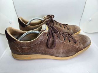 ECCO Street Retro Golf Shoes Mens 13.5 Brown Leather Spikeless Athletic Sneakers