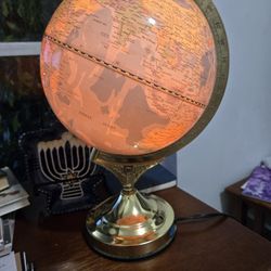 Antique 1930s Hand-Mounted Glass Globe.