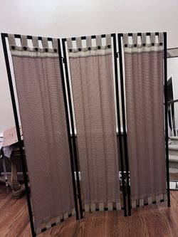 Pier One Room Divider - Metal Frame With Fabric Panels