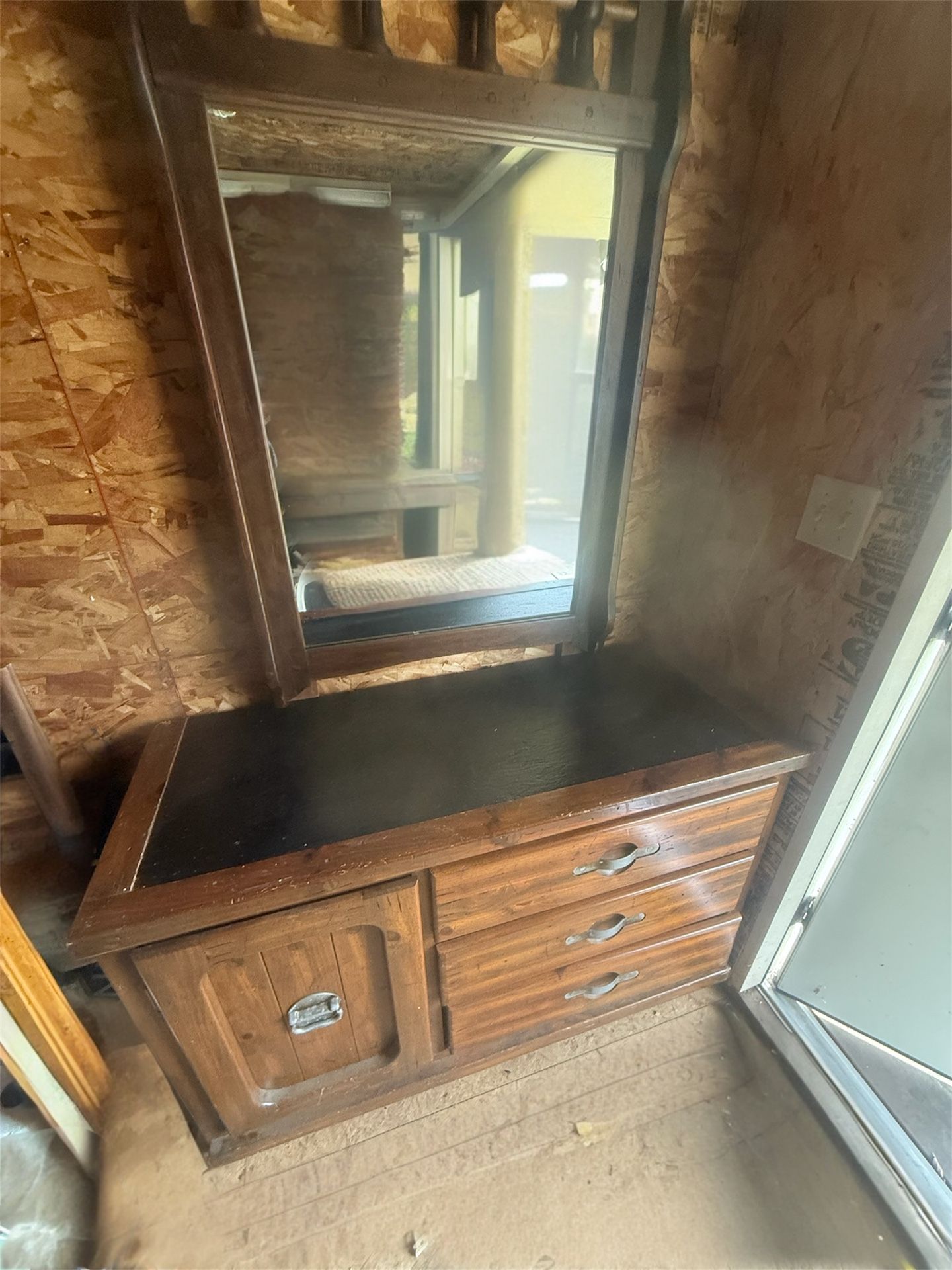 Wood Dresser With Mirror