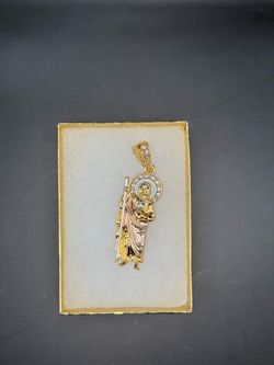 14K Gold plated San Judas Pendant with Chain