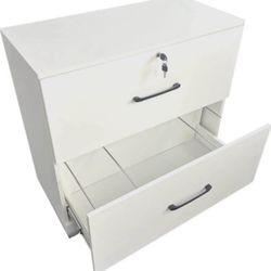 File Cabinet with Lock | 2 Drawers Wooden Lateral Storage Filing Cabinet BRAND NEW