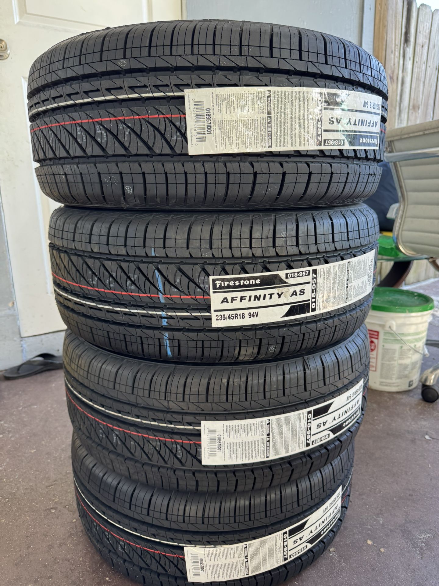 Set Of 4 Brand New Firestone Affinity 235/45/18 ( CARRY OUT)