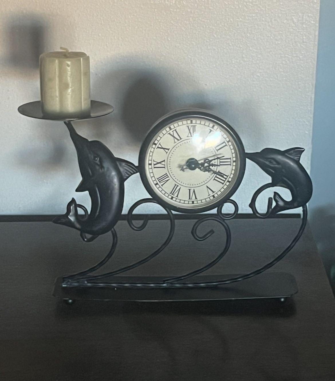 Clock with Candle Holder