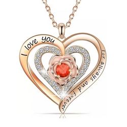 Rose Gold Flower Necklace.