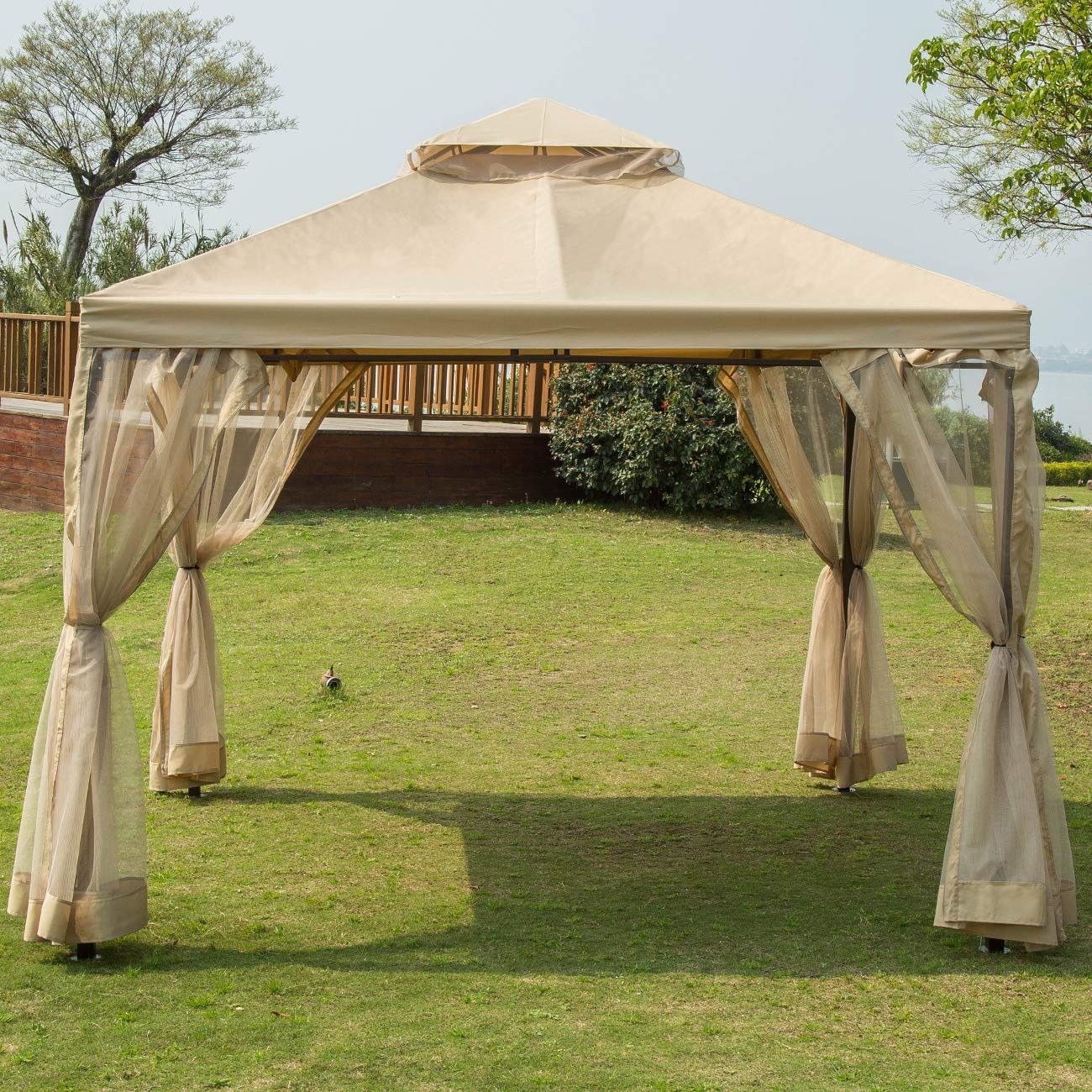 10x10FT Patio Canopy Gazebo with Mosquito Netting TP 002