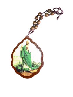 San Judas Tadeo (Saint Jude Thaddaeus) Car Mirror Hanger.