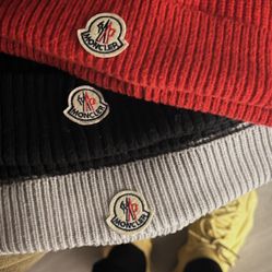 Moncler Beanies Red/black/gray $90 A Beanie