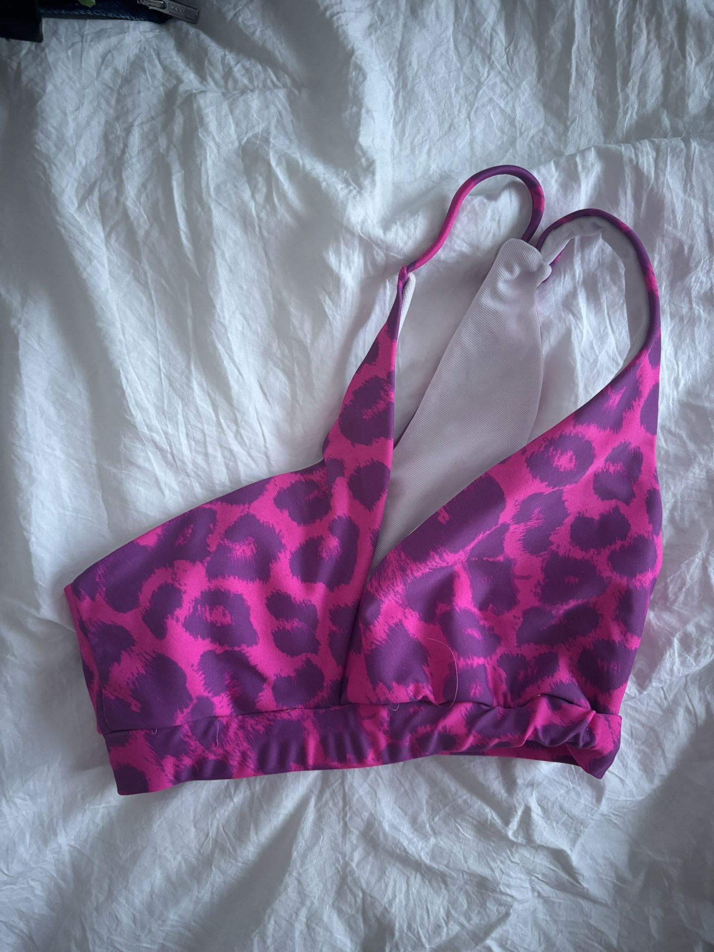 pink cheetah & floral bikini tops