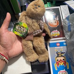 1997 Kenner STAR WARS Chewbacca w/ Belt Beanie Plush Buddies 10" Vintage