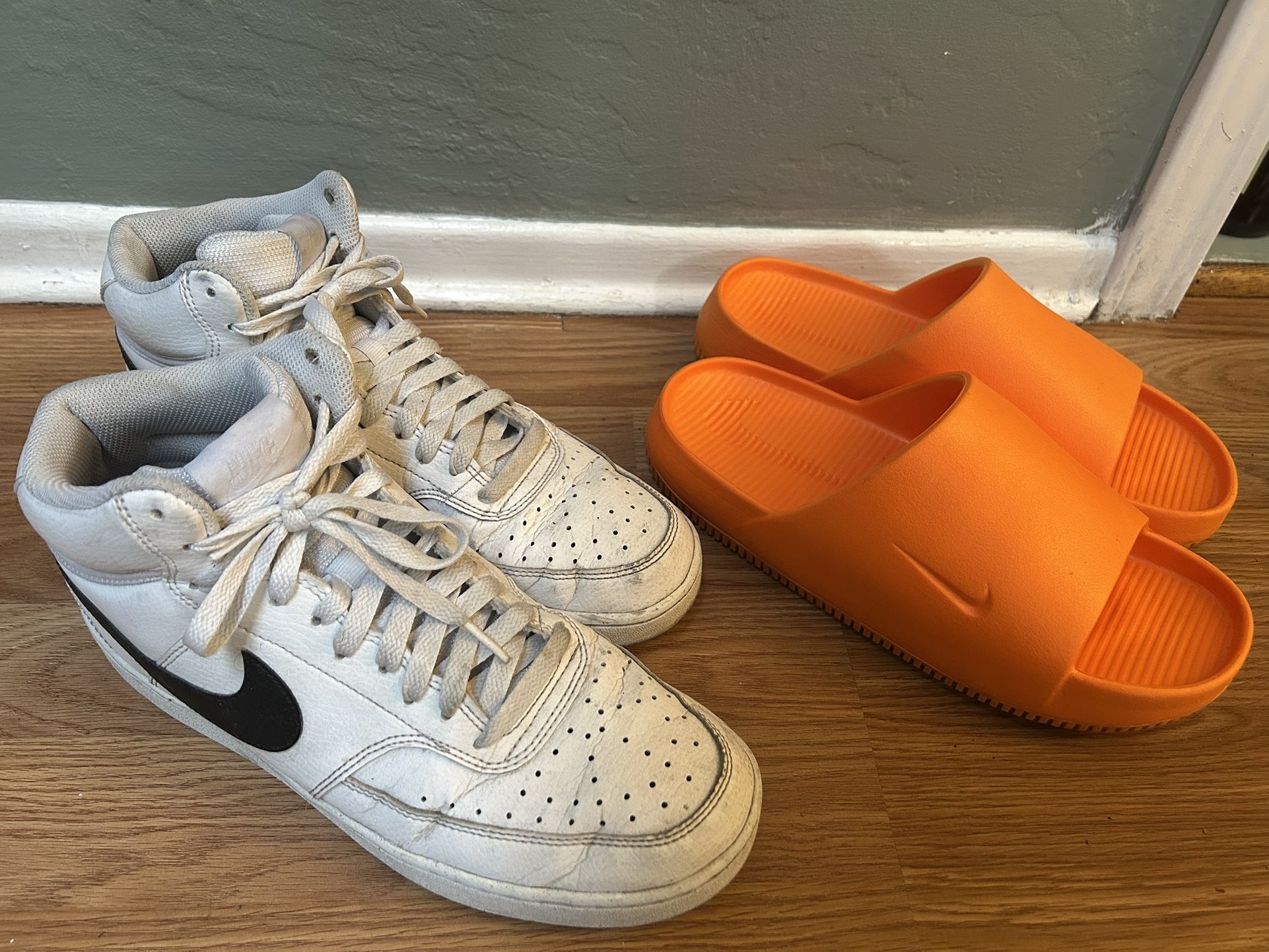 Nike Size 10 Men’s Shoe And Slides Bundle Both For $75