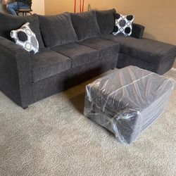 Grey Sectional With Ottoman ‼️new In Stock ‼️