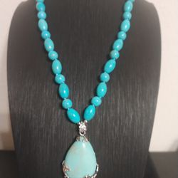 Genuine Turquoise 18 Inch Necklace AAA +