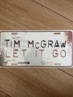 Tim McGraw Let It Go Aluminium License Plate NEW and Sealed!