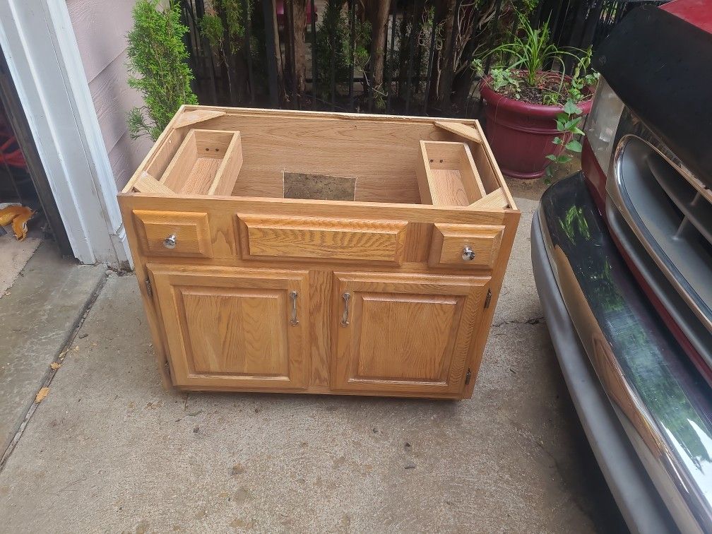 Solid Oak Front Bathroom Cabinet