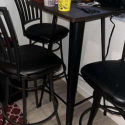 High Top Bistro Table With Four Chairs