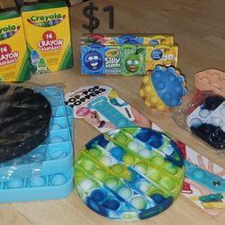 Pop Pop Poppers $1,  Large Ones $2 Ea
Crayon Bandages And Silly Puddy Scents Dough $1 Ea
Harlingen near Walmart 
