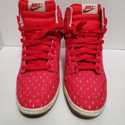 Nike Sky Hi Wedge Womens Sneaker Size 10 Red White 543255 600