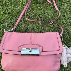 Pink Coach crossbody bag