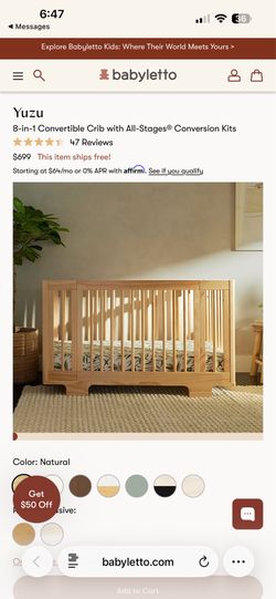 Baby Letto 8 in 1 convertible crib