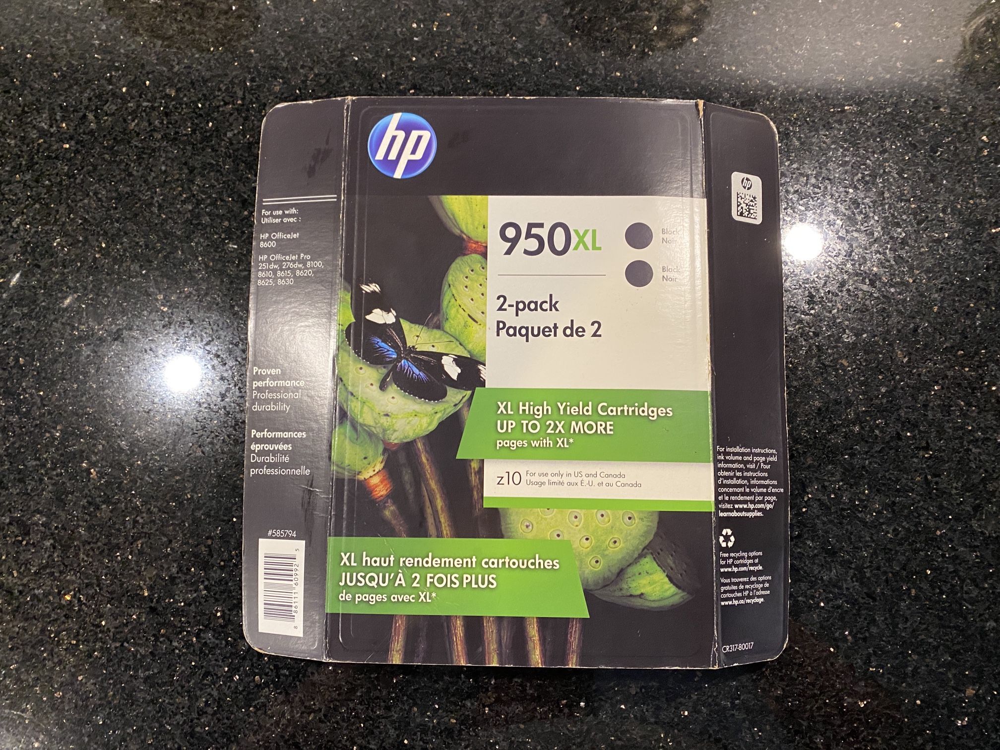 2-Pack HP 950XL Black for HP OfficeJet & OfficeJet Pro WARRANTY ENDED Sep 2020
