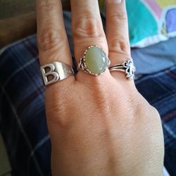 S925 Silver Women Rings Set